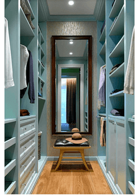 Параллельная гардеробная комната с большим зеркалом Владивосток