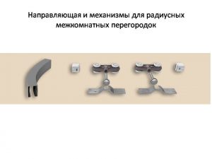Направляющая и механизмы верхний подвес для радиусных межкомнатных перегородок Владивосток